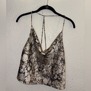 Forever 21 Marble Print Cowl Neck Camisole Top